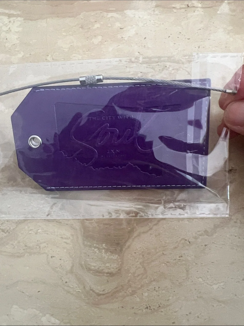 The City with Soul Mississippi Purple Embossed City Themed Luggage Tag